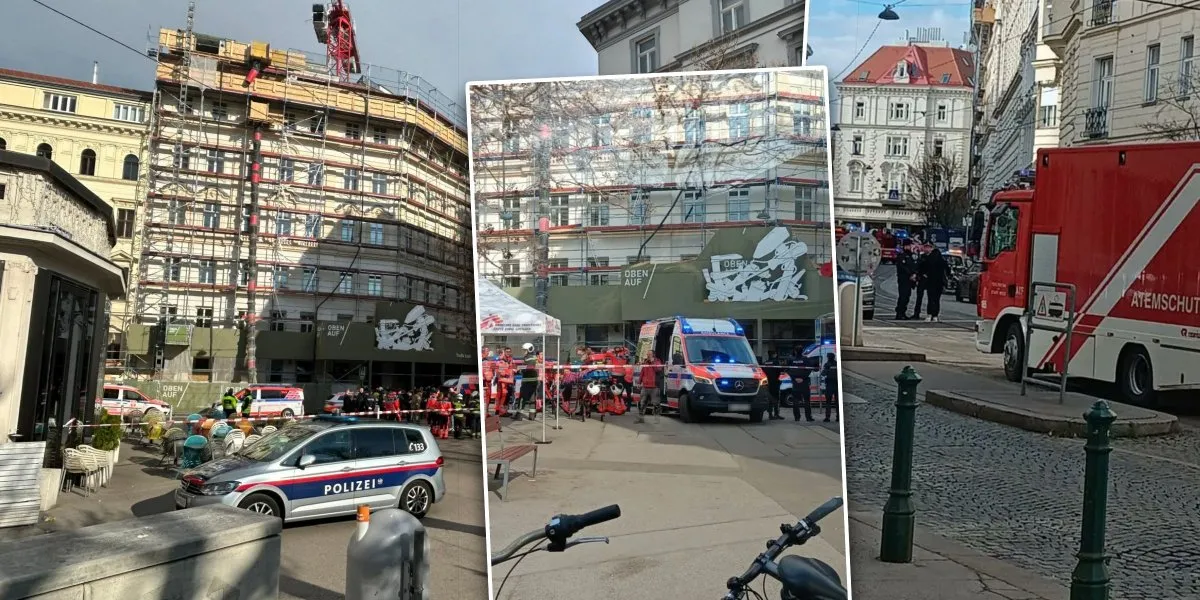 Зграда се урна во Виена: Работници заробени под урнатините