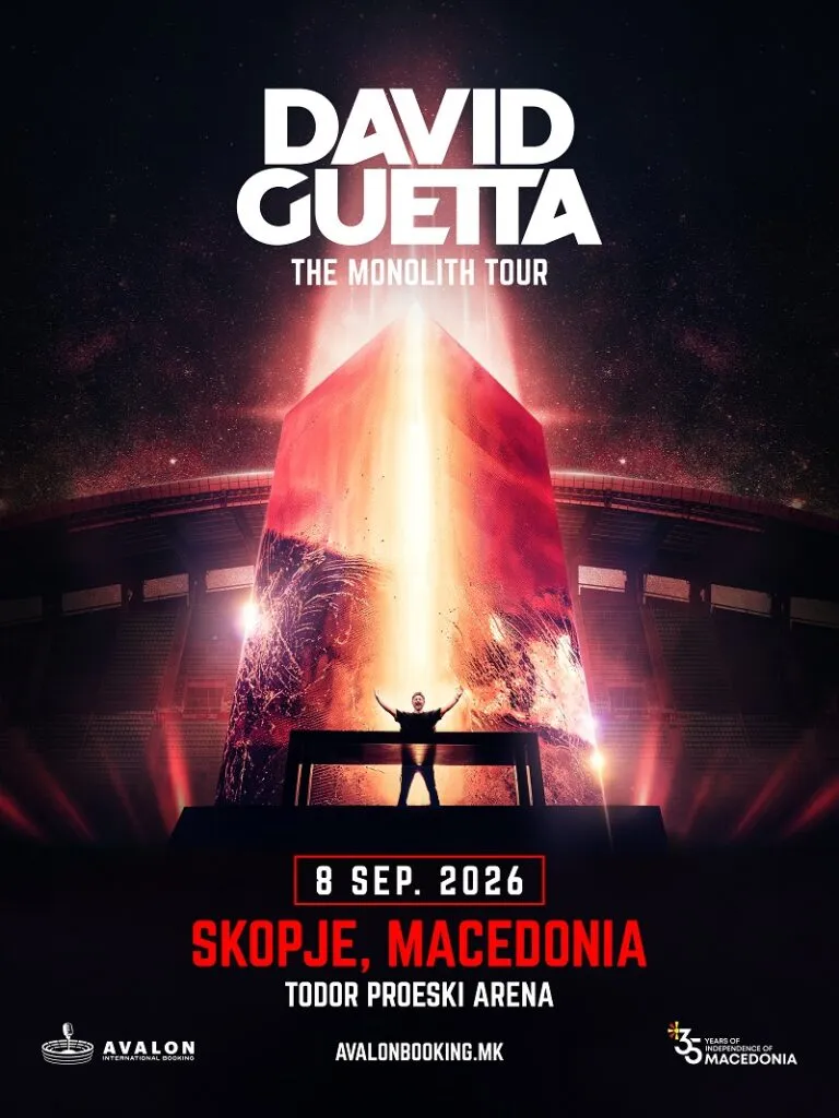 Дејвид Гета во Скопје на 8 септември - „The Monolith Stadium Show“ на Тоше Проески за 35 години независност