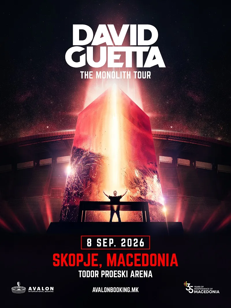 Дејвид Гета во Скопје на 8 септември – „The Monolith Stadium Show“ на Тоше Проески за 35 години независност