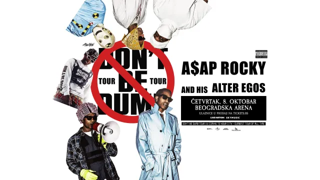 8 Ekim'de ilk kez Belgrad'da A$AP Rocky - hip-hop süperstarı Belgrad Arena'da Don't Be Dumb ile