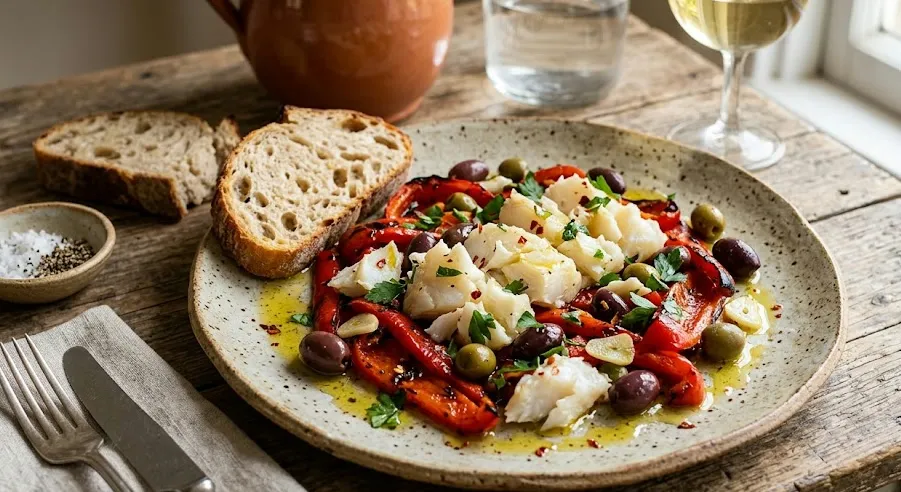 A Valencian Salad of Roasted Peppers and Cod: the Whole Secret Is in the Patience, Not the Technique