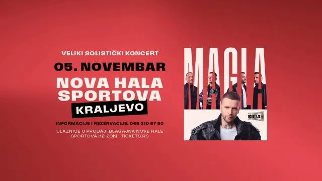 Магла Бенд во Новата хала на спортовите во Краљево на 5 ноември – последна станица на најбрзата турнеја во Србија