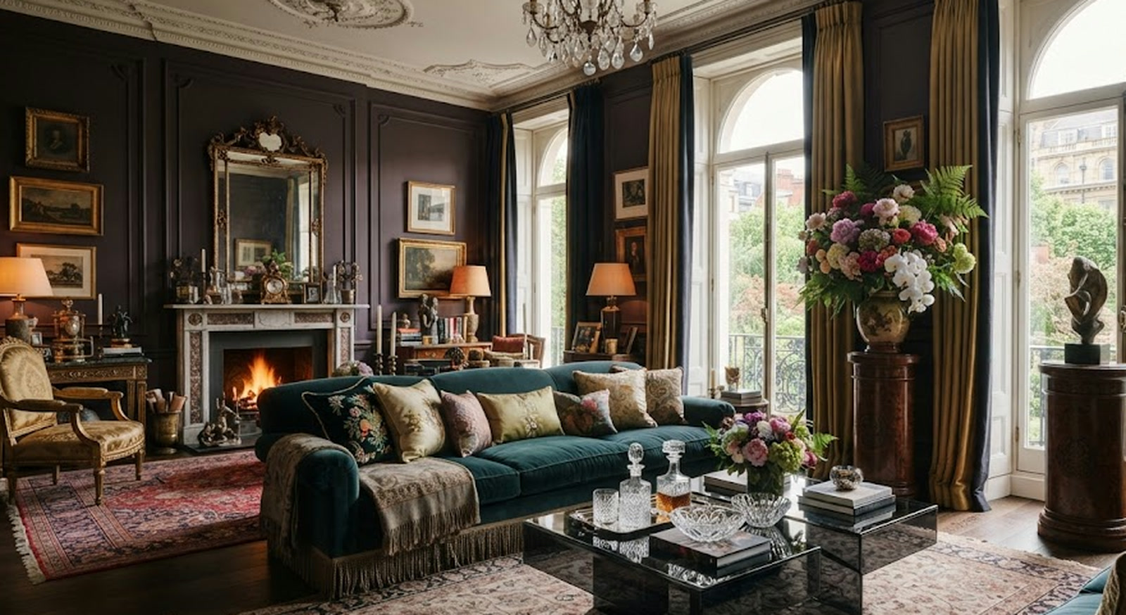 Lavish interior in the style of an English manor