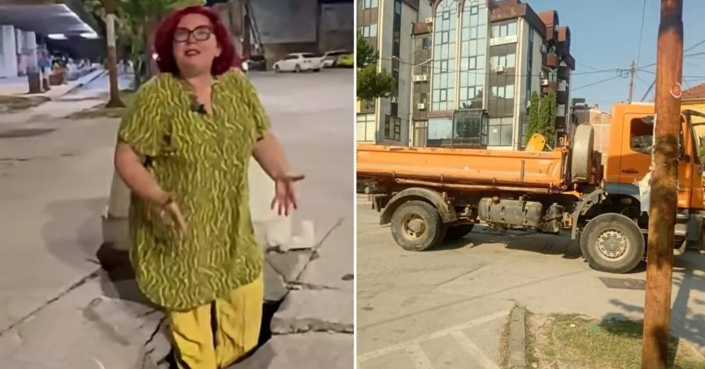 Советничка влезе во дупка во центарот на Битола, механизацијата пристигна следното утро