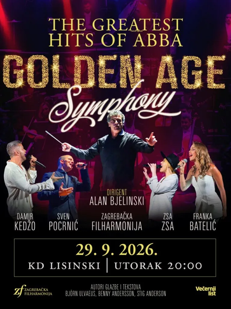 Хитовите на Абба со Загрепската филхармонија во Лисински на 29 септември - Golden Age Symphony со четворица солисти