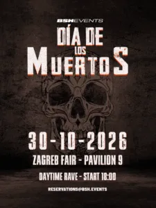Día de los Muertos во павилјон 9 на Загрепскиот велесаем на 30 октомври - дневен техно рејв со билети продадени пред објавен лајнап