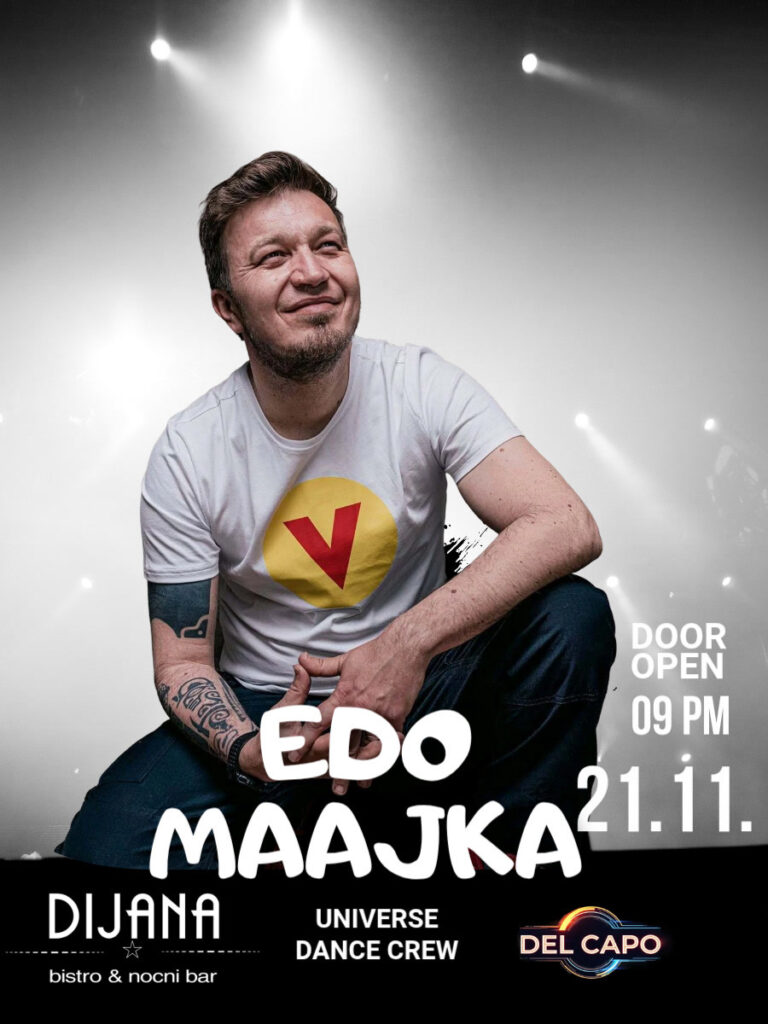 Edo Maajka 21 Kasım'da Trnovec'te Bistro Dijana'da - büyük Šalata konserinden önce bir Međimurje köyünde hip-hop gecesi