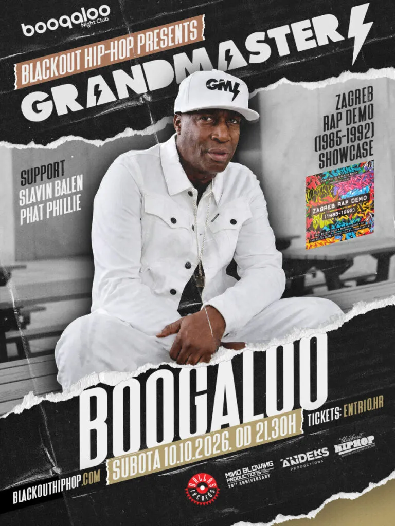 Grandmaster Flash 10 Ekim'de Zagreb'de Boogaloo'da - hip-hop'un öncüsü "The Four Elements" turnesiyle