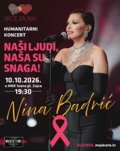 Нина Бадриќ во ХНК Иван пл. Зајц во Риека на 10 октомври - целиот приход оди за жени заболени од рак на дојка