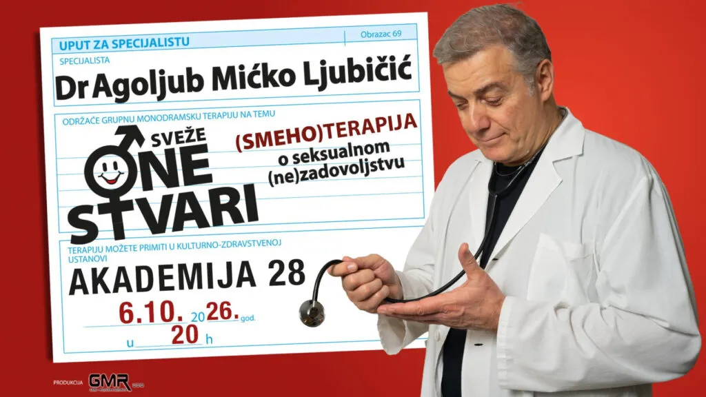 "One stvari" Mićko Ljubičić ile 6 Ekim'de Belgrad'da Akademija 28'de - 2011'den beri süren cinsel (tat)minsizlik için kabare terapisi