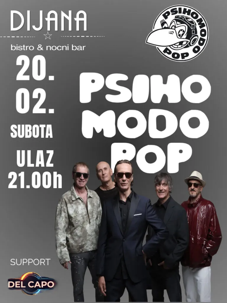Psihomodo Pop 20 Şubat 2027'de Trnovec'te Bistro Dijana'da - Davor Gobac ve "Kad sam imao 16"nın grubu