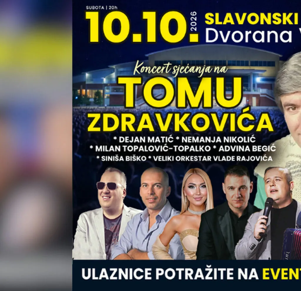 Концерт во чест на Тома Здравковиќ во Славонски Брод на 10 октомври - триесет и пет години од смртта на боемот