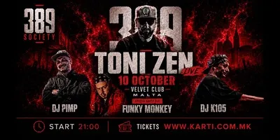 Тони Зен во живо во Velvet Club во Малта на 10 октомври – македонска вечер на островот со тројца ди-џеј-и