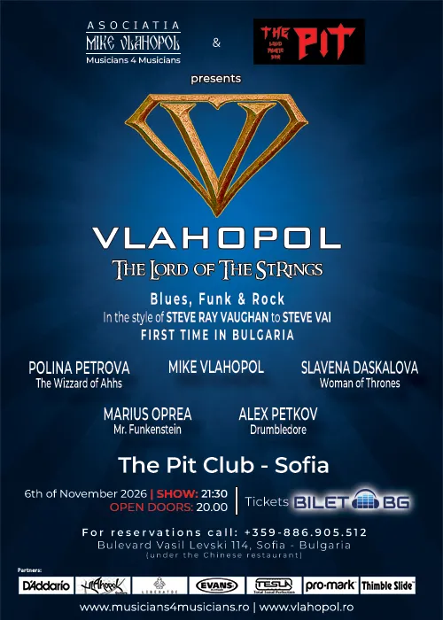 Vlahopol 6 Kasım'da Sofya'da The Pit'te - Rumen gitarist "Lord of the Strings" Stevie Ray Vaughan ruhunda blues, funk ve rock ile