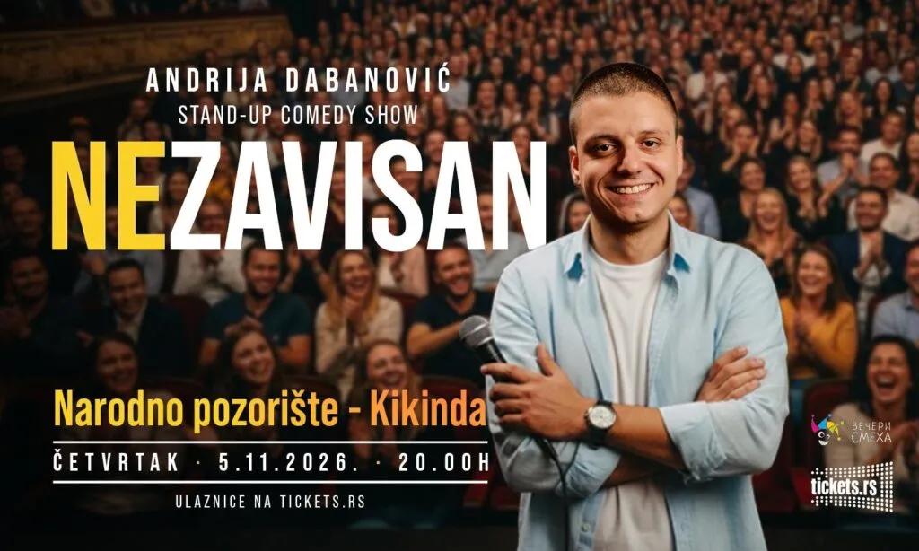 Andrija Dabanović 5 Kasım'da Kikinda'da - Karadağ'dan Belgrad'a taşınmayı anlatan stand-up gösterisi "Nezavisan"