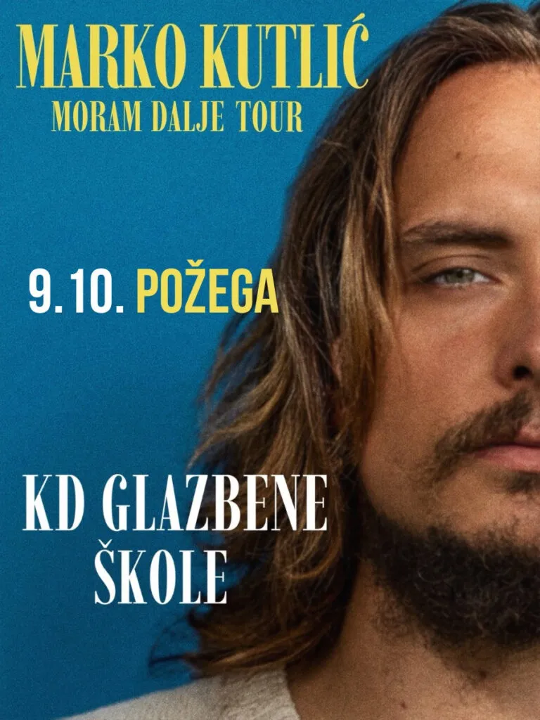 Marko Kutlić u Požegi 9. oktobra - bivši frontmen Pravila igre sa turnejom „Moram dalje”