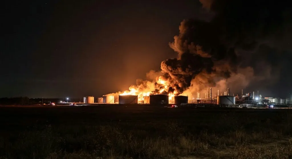 650 дронови за една ноќ кон Москва: гори најголемата нафтена база во Московската област
