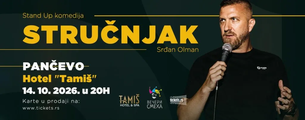 Srđan Olman 14 Ekim'de Pančevo'da: Suboticalı eski gazeteci "Stručnjak" stand-up gösterisiyle